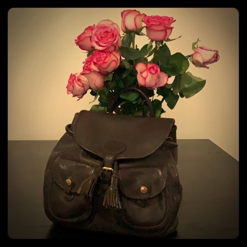 Vintage Dooney and Bourke leather duffle backpack